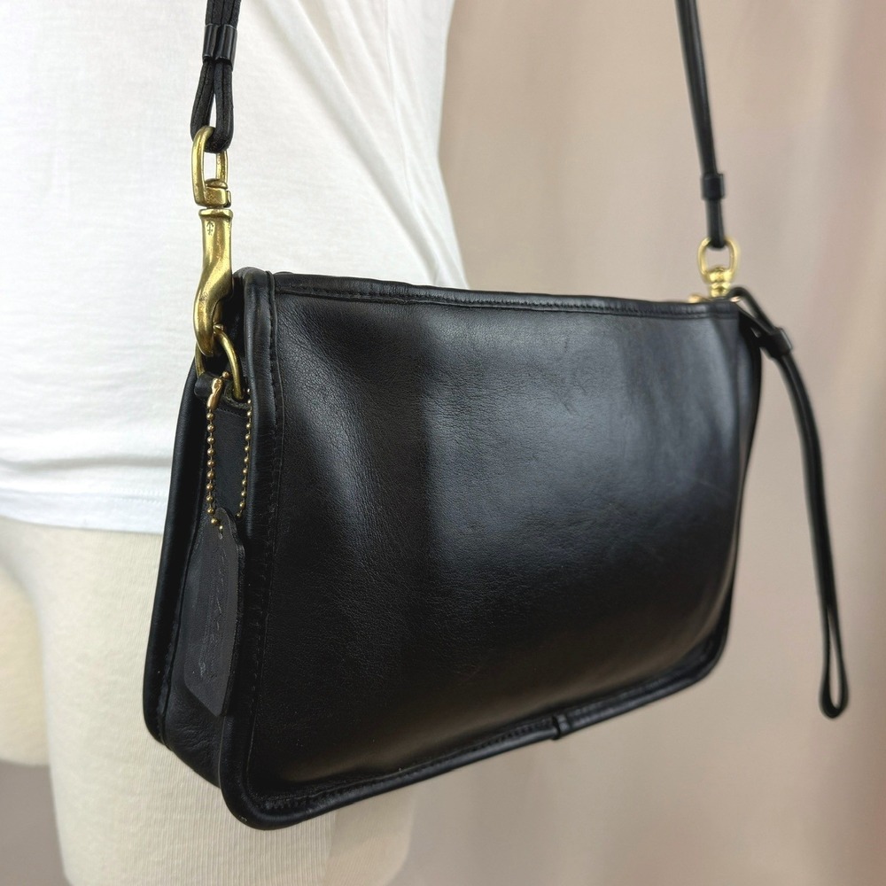 Vintage COACH Basic Bag 9455 New York City Black Leather Purse Talon Tag NYC USA - Picture 2 of 9